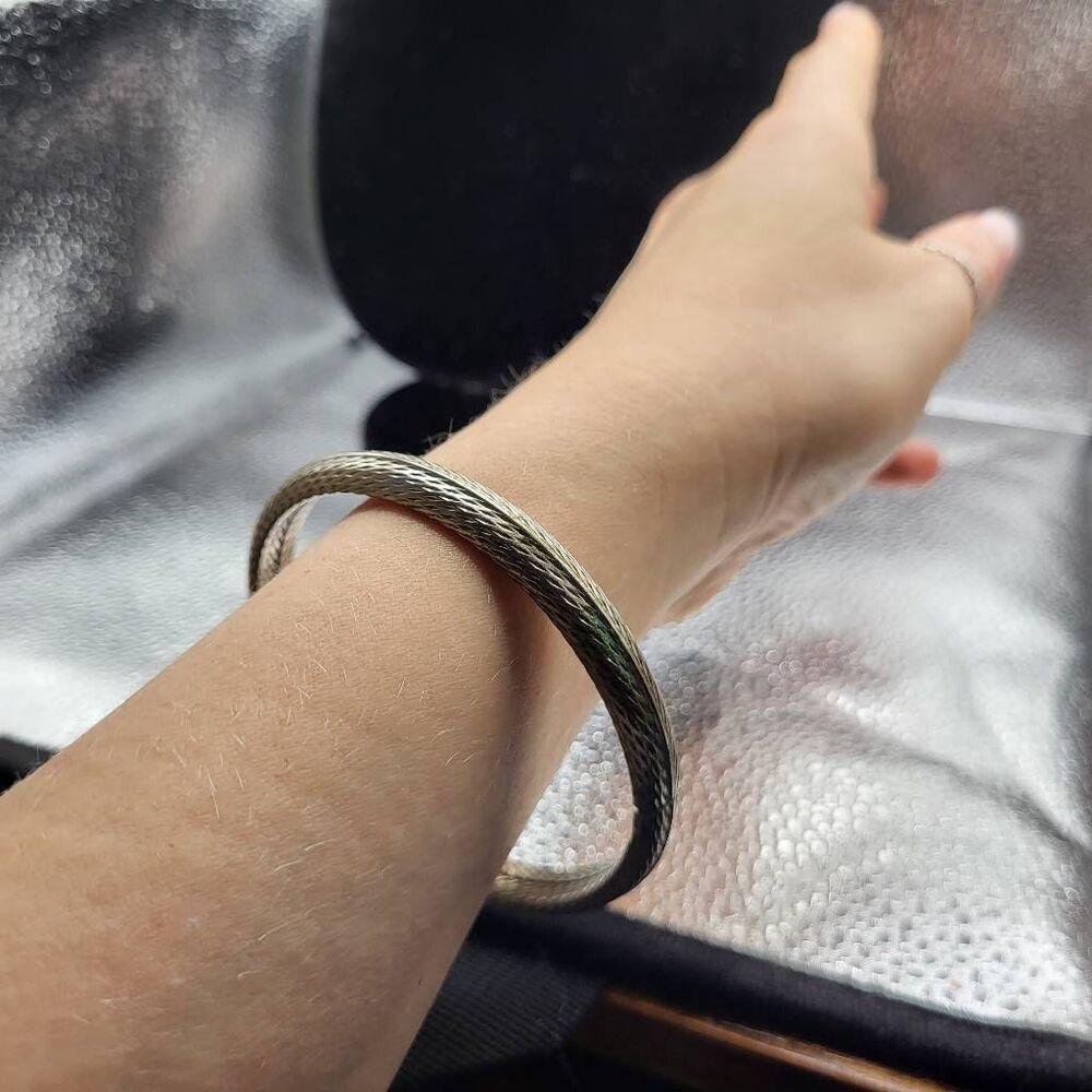 Vintage 90s Silver Bangle Bracelet